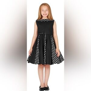 NWT Girls Black Polka DotDress